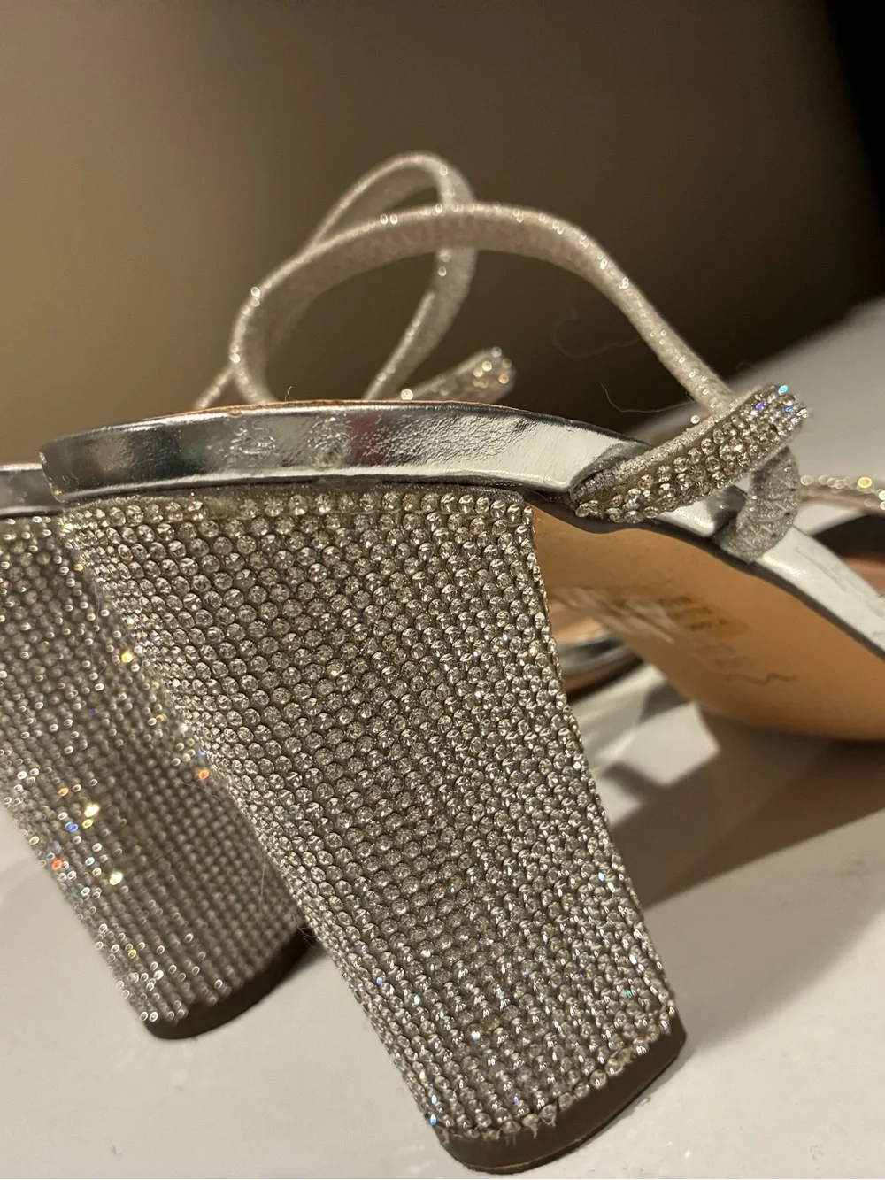 Nina Silver Rhinestone Strappy Heeled Sandals